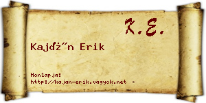 Kaján Erik névjegykártya